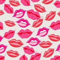 rosa och röd kvinna mun mönster bakgrund. kärlek eller hjärtans dag begrepp. vektor