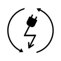 verlängerbar Energie Vektor Symbol. Grün Energie Illustration unterzeichnen. Elektrizität Symbol.