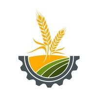 Landwirtschaft Symbol, Feld von Weizen oder Bauernhof Roggen Ohren vektor