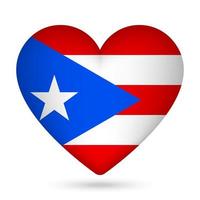 puerto rico flagga i hjärta form. vektor illustration.