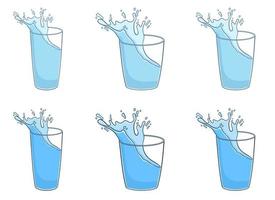 Wasser Spritzen im Glas Vektor Design Illustration isoliert auf Hintergrund