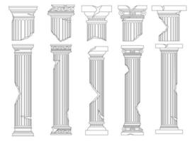 uralt Säulen Vektor Design Illustration isoliert auf Hintergrund