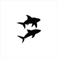 två hajar silhuett vektor konst.