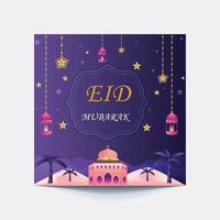 vektor eid mubarak design bakgrund för hälsning ögonblick på social posta