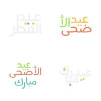 stilvoll eid Mubarak Vektor Illustration mit aufwendig Kalligraphie