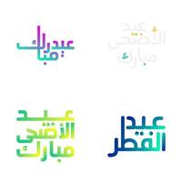 eid Mubarak Typografie einstellen mit elegant Arabisch Kalligraphie vektor