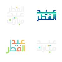 stilvoll eid Mubarak Gruß Karten mit schön Kalligraphie vektor