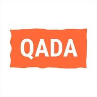 qada Orange Vektor aufbieten, ausrufen, zurufen Banner mit Information auf Herstellung oben verpasst schnell Tage