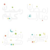 arabicum kalligrafi ramadan kareem hälsning kort för helig månad av fasta. vektor