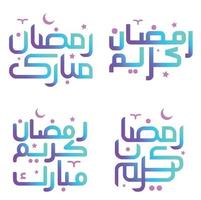 fira ramadan kareem med elegant lutning kalligrafi vektor illustration.