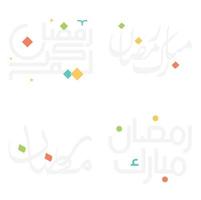 feiern Ramadan kareem mit Vektor Illustration von Arabisch Kalligraphie Design.