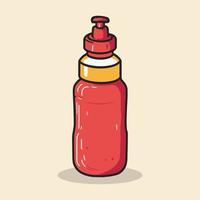 Tomate Ketchup, Soße Flasche Vektor Illustration