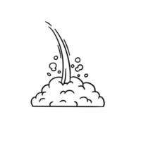 hastighet effekt. rörelse och moln. luft och ånga. kul och kul för en retro komisk. tecknad serie linje illustration vektor