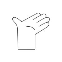 Mensch Hand. öffnen Palme. Geste von Gruß. Hallo und Hallo unterzeichnen. minimalistisch modisch Gliederung Karikatur Illustration isoliert auf Weiß vektor