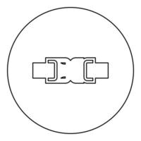 spänne fästanordning lås möbel för kläder systemet av snabb knäppa Ansluta sig för ryggsäck väska stängd ikon i cirkel runda svart Färg vektor illustration bild översikt kontur linje tunn stil