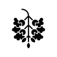 poppel träd pollen svart glyph ikon vektor