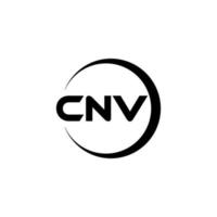 cnv brev logotyp design i illustration. vektor logotyp, kalligrafi mönster för logotyp, affisch, inbjudan, etc.