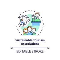 Konzeptikone für nachhaltige Tourismusverbände vektor