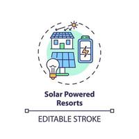 Konzeptikone für solarbetriebene Resorts vektor