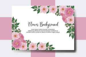 bröllop baner blomma bakgrund, digital vattenfärg hand dragen pion blomma design mall vektor