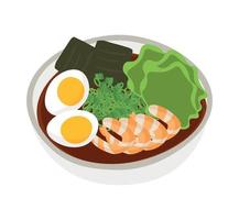 Garnele Ramen Vektor Illustration