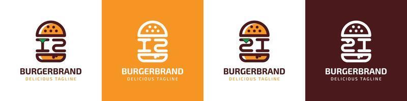 Brief iz und zi Burger Logo, geeignet zum irgendein Geschäft verbunden zu Burger mit iz oder zi Initialen. vektor