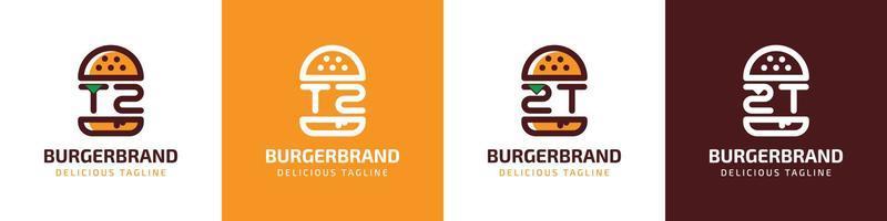 Brief tz und zt Burger Logo, geeignet zum irgendein Geschäft verbunden zu Burger mit tz oder zt Initialen. vektor