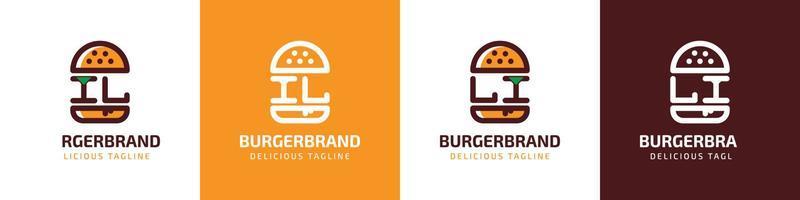 Brief il und li Burger Logo, geeignet zum irgendein Geschäft verbunden zu Burger mit il oder li Initialen. vektor