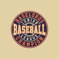 Baseball Basler Champion Junior Liga Jahrgang Abzeichen Logo Design vektor