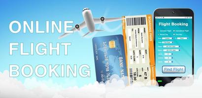Smartphone Online Flugbuchung und Kreditkarte vektor