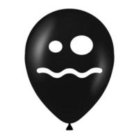 Halloween schwarz Ballon Illustration mit unheimlich und komisch Gesicht vektor