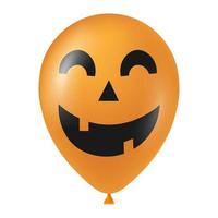 Halloween Orange Ballon Illustration mit unheimlich und komisch Gesicht vektor