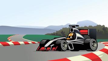 Rennen Formel Auto auf das Schaltkreis Spur vektor