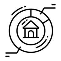 Zuhause Witz Kuchen Diagramm bezeichnet Symbol von Eigentum Analytik vektor