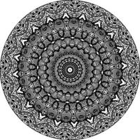 einfach Gekritzel Mandala mit Blumen- und Herz Muster auf ein Weiß isoliert Hintergrund. zum Färbung Buch Seiten. vektor
