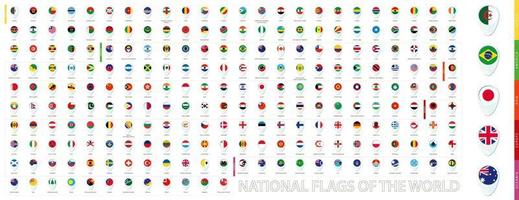 alle National Flaggen von das Welt sortiert alphabetisch durch Kontinent. Blau Stift Symbol Design. vektor