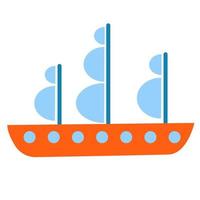 förtjusande barns stil båt vektor illustration - perfekt för din kreativ projekt