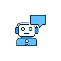 chatbot med Tal bubbla vektor kommunikation teknologi färgad ikon