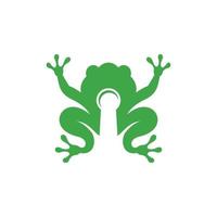 Tier Frosch Schlüsselloch sperren modern Logo vektor