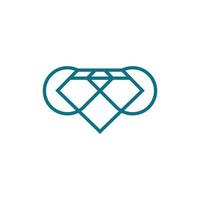 diamant oändlighet slinga linje modern logotyp vektor