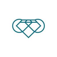 Diamant Unendlichkeit Schleife Linie modern Logo vektor