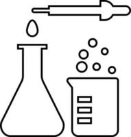 Biologie, Wissenschaft, Experiment, Symbol. schwarz Vektor Grafik Illustration.