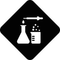 Biologie, Wissenschaft, Experiment, Symbol. schwarz Vektor Grafik Illustration.