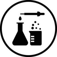 Biologie, Wissenschaft, Experiment, Symbol. schwarz Vektor Grafik Illustration.