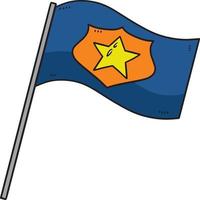 Polizei Flagge Karikatur farbig Clip Art Illustration vektor