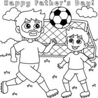 Vater und Sohn spielen Sport Färbung Seite vektor