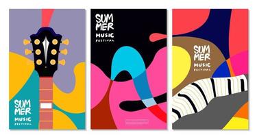 vektor illustration färgglada sommar musik festival banner