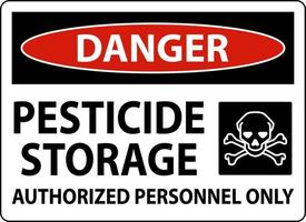 Achtung Pestizid Lager autorisiert nur Zeichen auf Weiß Hintergrund vektor