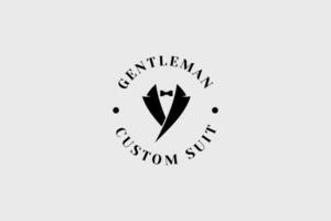 Gentleman Benutzerdefiniert Schneider Logo Vektor Symbol Illustration