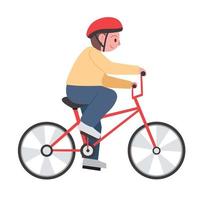 Junge Reiten Fahrrad Karikatur Vektor